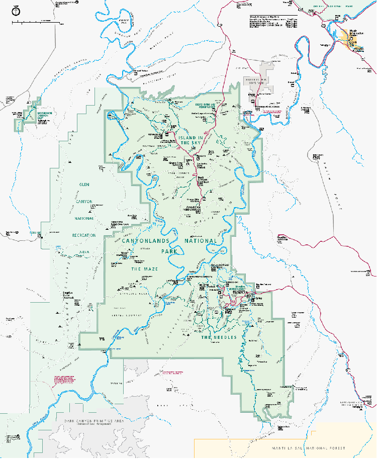 carte du canyonlands National Park, utah